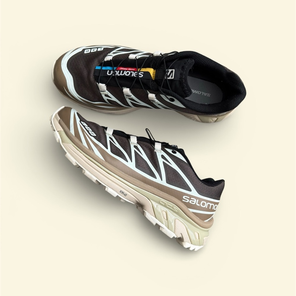 Salomon XT-6 Trail Running Shoes in Black and Tan Women’s size 8